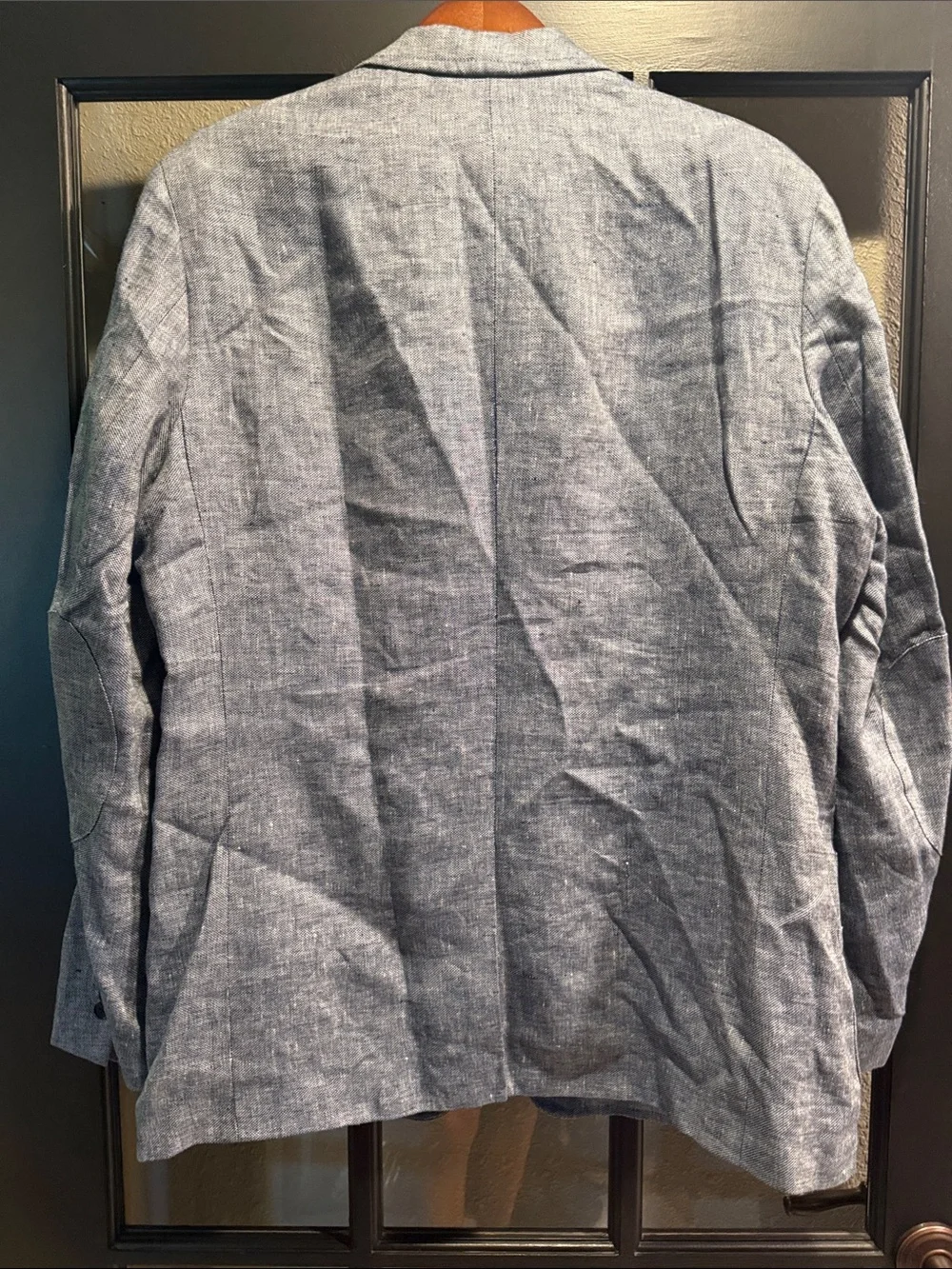 Banana Republic Light Blue Gray Textured Linen-Blend Blazer